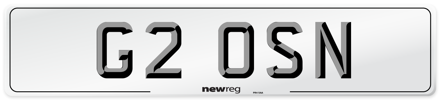 G2 OSN Number Plate from New Reg